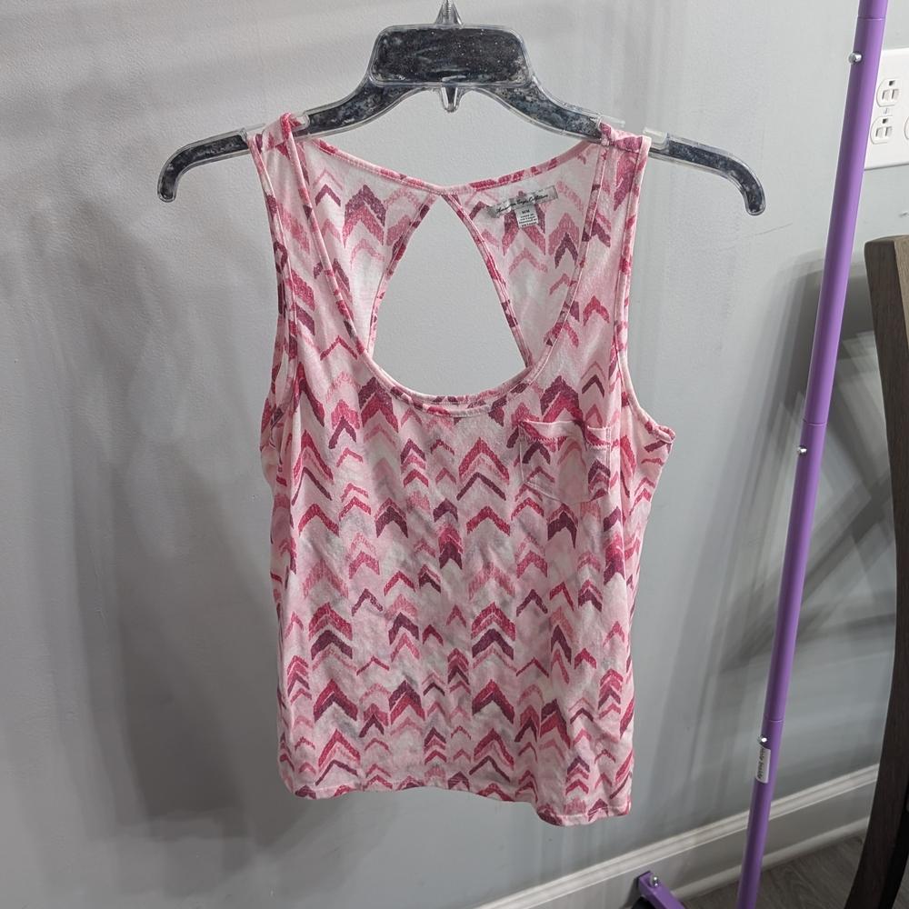 American Eagle Outfitters Pink Chevron Tank Top